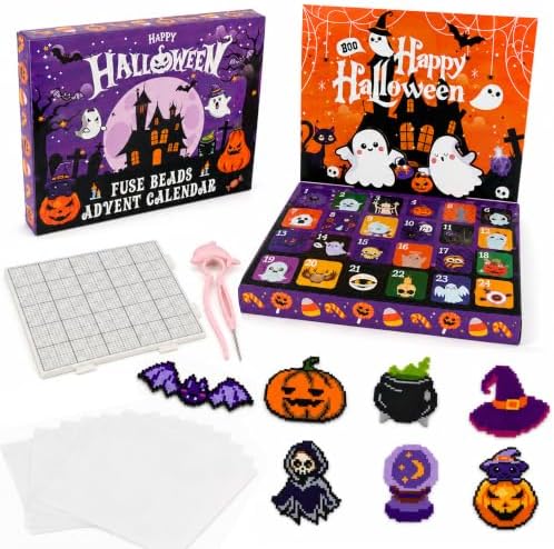Halloween Fuse Beads Advent Calendar 2026, DIY Bead Craft Kit Blind Box
