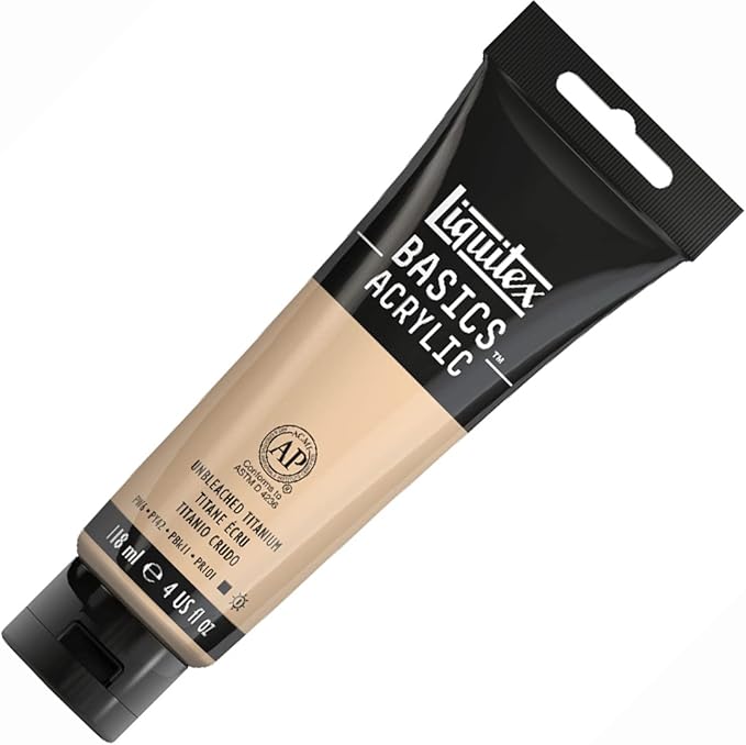 Liquitex BASICS Acrylic Paint, 118ml Tube, Unbleached Titanium - Image 2