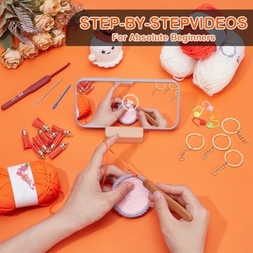 ORIGACH 6 Set Halloween Ghost Crochet Kit for Beginners