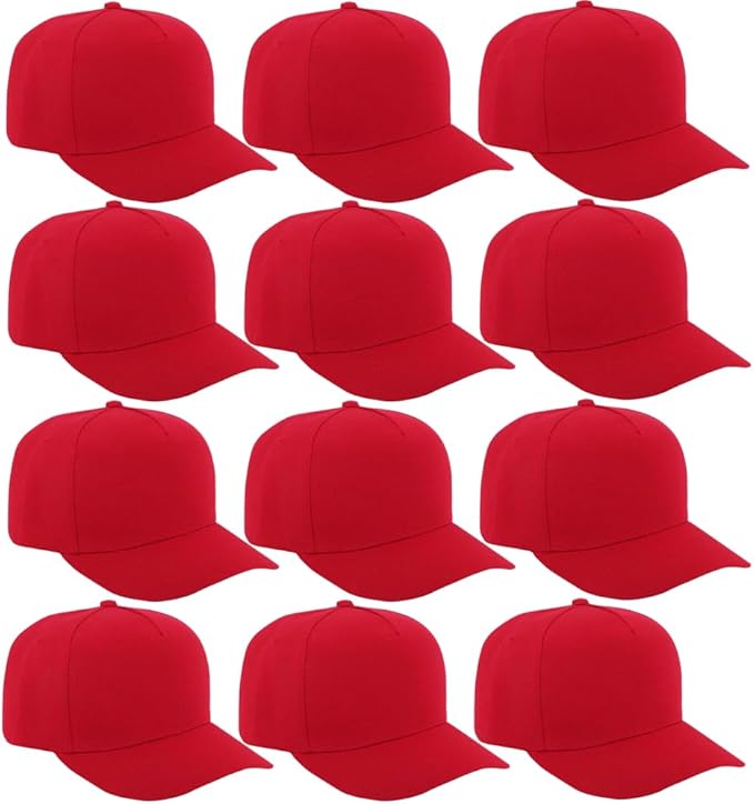 ZH 12 PC 5 Panel Baseball caps, Bulk Baseball caps, Customizable DIY Design, Wholesale Caps, One-Size-Fits-All