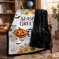 Color Your Seasonal Greetings Blanket Kit, DIY Fall Halloween Pumpkin Coloring Fleece Throw with 24 Fabric Markers, Arts & Crafts Gift for Kids Teens Adults (DIY Pumpkin)