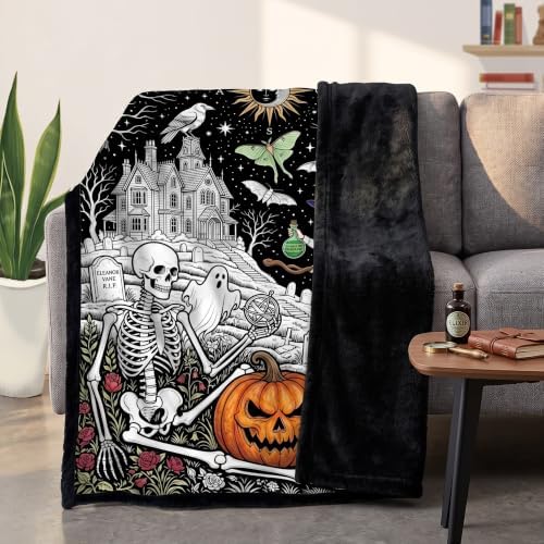 Treeswift Halloween DIY Coloring Blanket Kit with 24 Markers - Spooky Craft