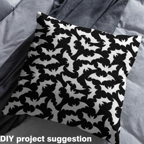 Feelyou Bat Fabric by The Yard 10 Yards for Kids Boys Girls Happy Halloween Decorative Trick or Treat Black Upholstery Fabric for Chairs ，Soft Flannel