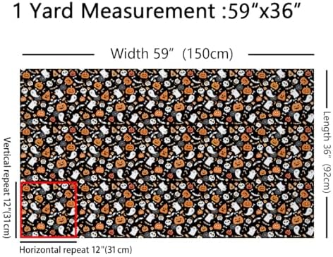 jejeloiu Happy Halloween Fabric by The Yard 2 Yards