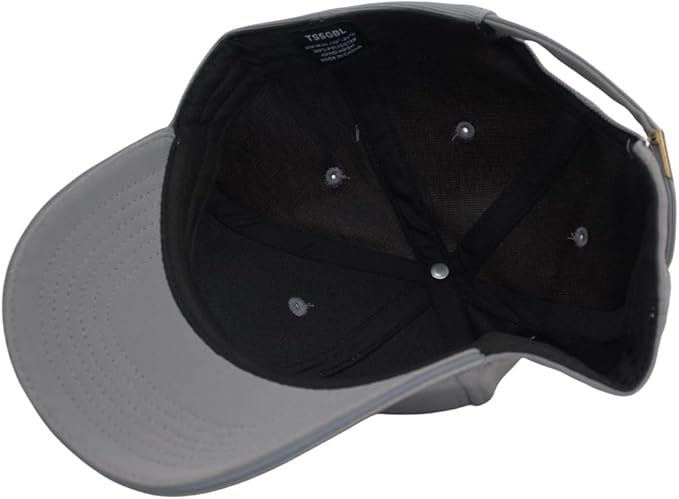 TSSGBL Men's Plain Baseball Hat - OSFM & XXL Big Head Fit，Adjustable Structured Ball Cap with Reflective Sandwich Brim