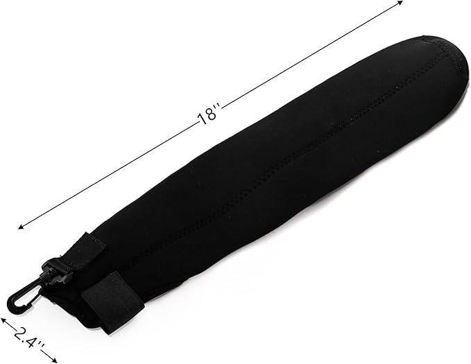 Tebery 6 Pcs Baseball Bat Sleeve, Softball Bat Warmer Bat Protector, Lightweight Bat Cover with Hook and Magic Sticker for Sport, Black Baseball Accessories Great for Storing and Protecting