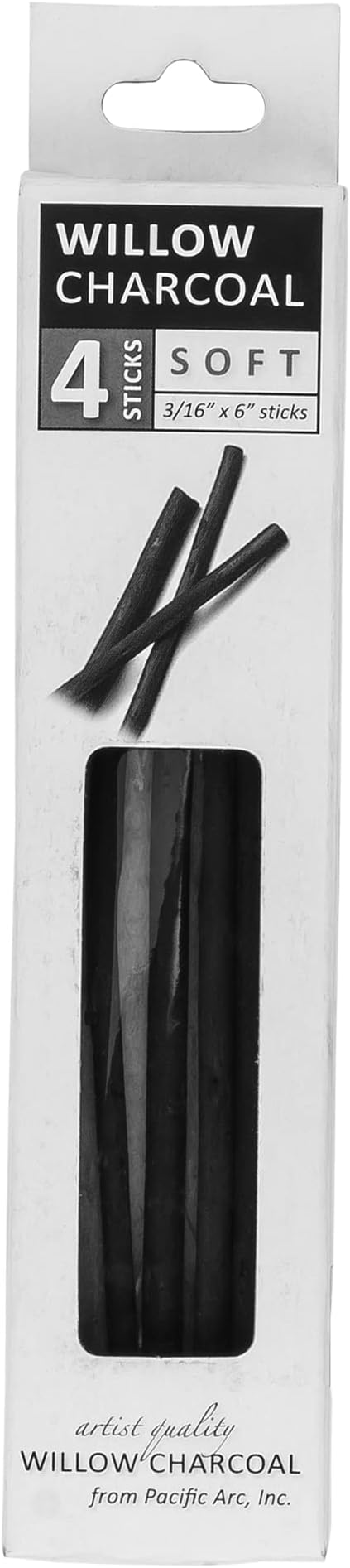 Pacific Arc Large Willow Charcoal Stick 4/Pkg, Willow Charcoal by PacificArc