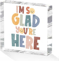Positive Affirmation Desk Decor Acrylic Sign 4X4 Inch, Motivational Smile Face by Unknown