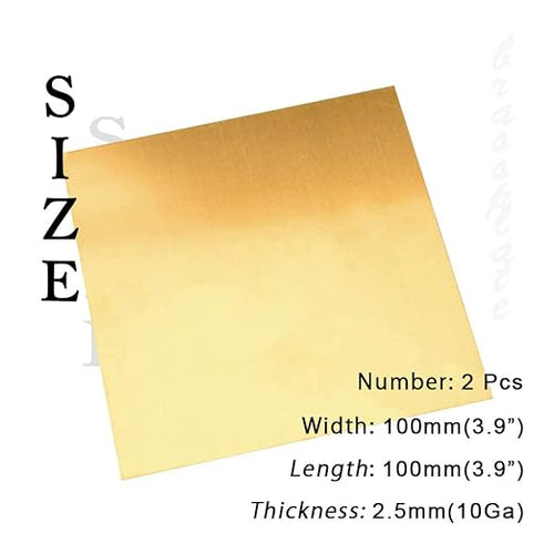10 Gauge Brass Sheet，H62 Brass Plates Metal 0.098" Thickness x 3.9" Width x - Image 2