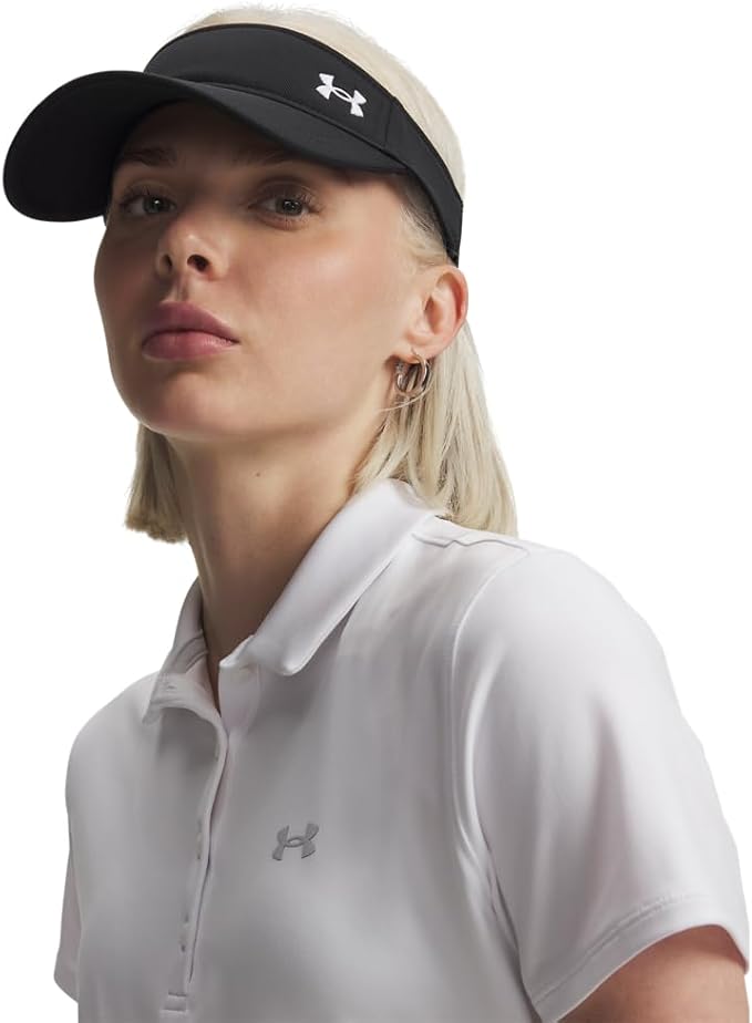 Under Armour Women's Blitzing Visor, (001) Black / / White, One Size Fits Most