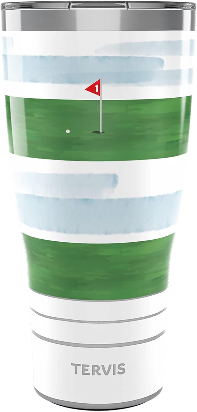 Tervis Traveler Golf Sink the Putt Triple Walled Insulated Tumbler Travel Cup Keeps Drinks Cold & Hot, 30oz, Stainless Steel
