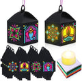 Simgoing 12 Sets Diwali Mandala Paper Lanterns with LED Light