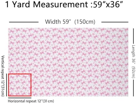 JEJELOIU Cute Bow Fabric by The Yard Xmas Snowflake Upholstery Fabric for Sewing Crafting Merry Christmas Waterproof Indoor Outdoor Decor for Home DIY Projects 2 Yards