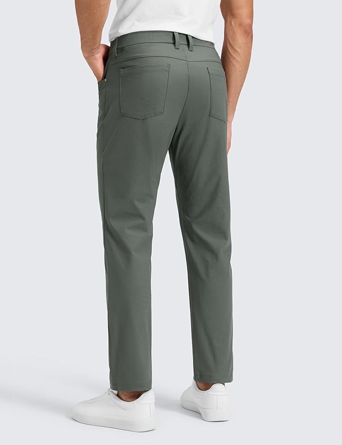 CRZ YOGA All Day Comfy 5-Pocket Golf Pants for Men - 28"/30"/32"/34" Quick Dry Lightweight Casual Work Stretch Trousers
