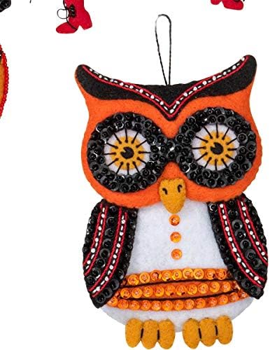 Bucilla 89276E Felt Applique Ornament Kit, Vintage Halloween, Set of 6