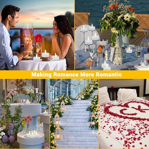 Tea Lights Battery Operated Candles LED Tea Lights Flameless Candles 200+ Hours Flickering Fake Tealights for Sweetest Day Wedding Home Decorations Party (Warm White, 400 Pack)