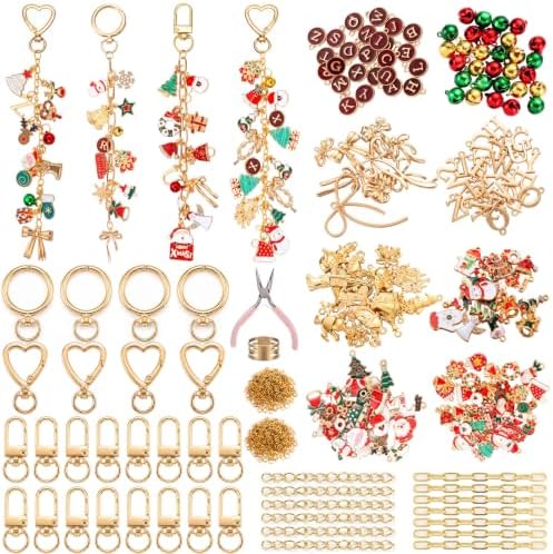 Highergo 743 Pcs Christmas Charms Lip Gloss Keychain Making Kit DIY Craft