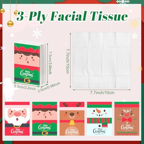 Outus 50 Pack Christmas Stocking Stuffers Pocket Tissues Travel Size