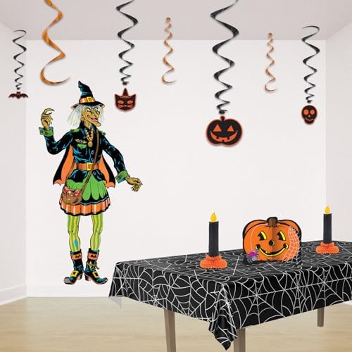 Beistle Vintage Halloween Jointed Witch, Spooky Season Wall Decoration, Classic Décor for Haunted Houses and October Seasonal Displays, 57”