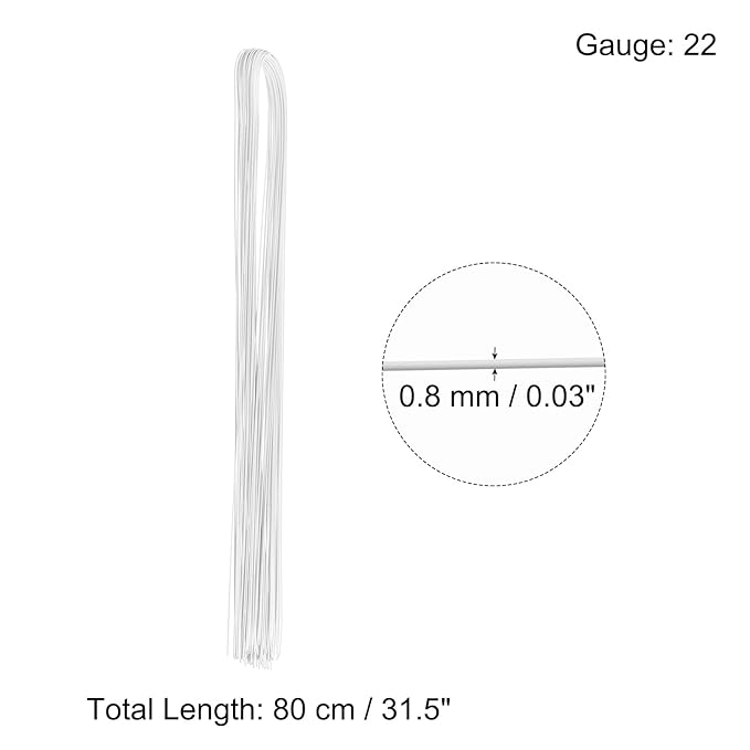 PATIKIL 32 Inch 22 Gauge Floral Stem Wire, 3 Pack/120 Pieces Bouquet Stem Paper - Image 2