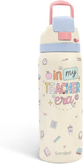 Teacher Stainless Steel Water Bottle, In My Teacher Era, Vacuum Insulated, Push-Button Lid, 32 oz, Gifts for Women Girls Friends Back to School Appreciation Birthday Christmas