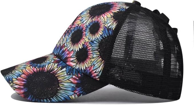 Criss Cross Hat Washed Distressed Baseball Cap Ponytail Hat High Messy Bun Ponycap for Women