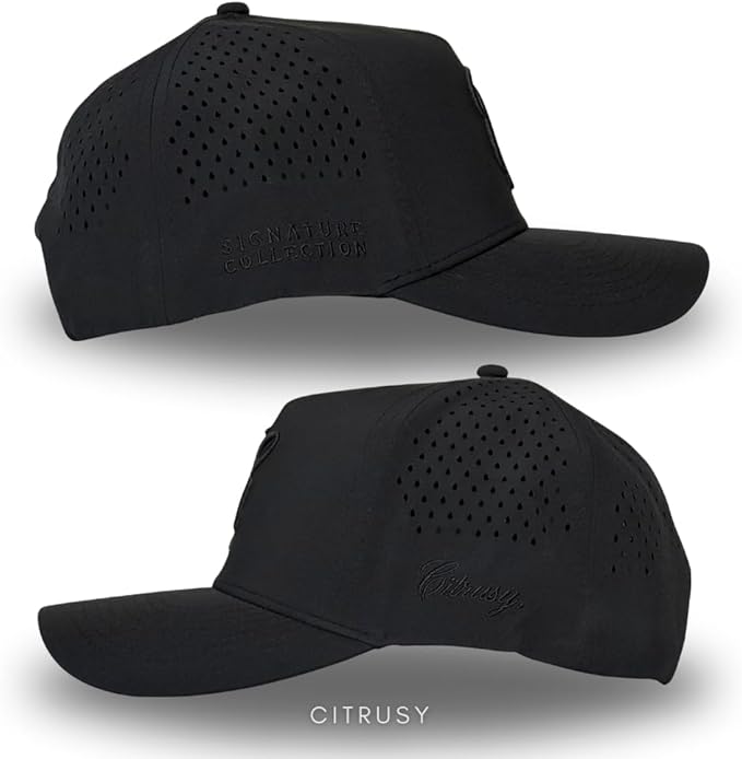 CITRUSY Athletic Trucker Golf Hat | Performance Mens 5 Panel Cap | Cool Breathable Waterproof Workout Running Snapback