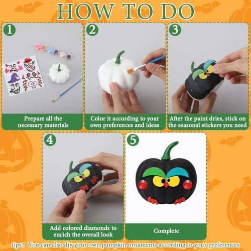 Simgoing 36 Sets Pumpkin Painting Kits Fall Halloween Crafts, Spooky Animal