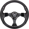 12.5inch Bright Black Golf Cart Steering Wheel with Ergonomic Design Universal Fit for Golf Cart Club Car EZGO RXV & TXT, Yamaha, Precedent Tempo, DS