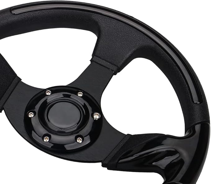 Black Chrome Golf Cart Steering Wheel for Club Car DS and Precedent Yamaha EZGO Steering Wheel with Ergonomic Design…