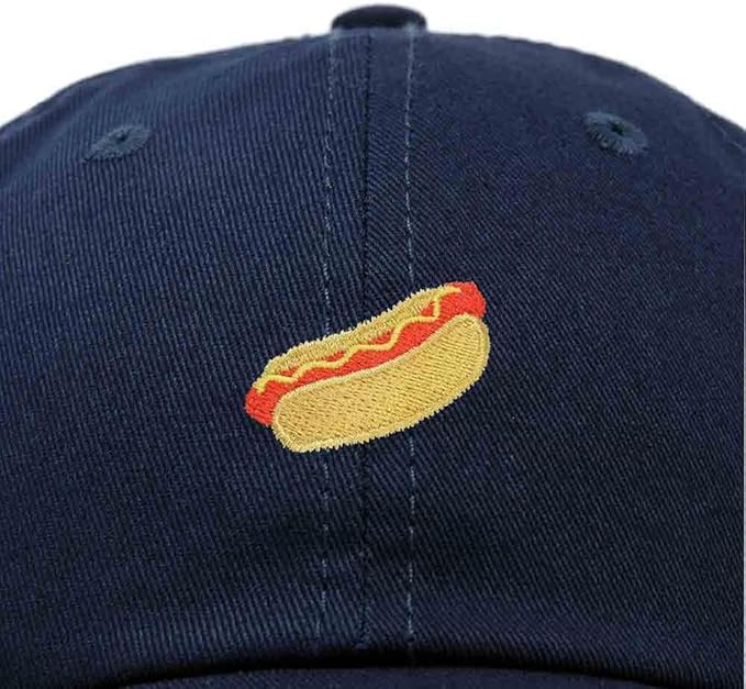 DALIX Hot Dog Hat Embroidered Mens Womens Baseball Cap
