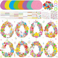 Hollowfly 48 Sets Easter Wreath Craft Kits DIY Paper Ornaments Stickers