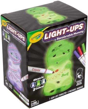 Crayola Light-Ups - Mummy, Reusable Halloween Craft Toy, Glow in The Dark Light Up Mummy, Cute Halloween Decor & Night Light, Gift for Kids, 5+