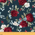 Rose Fabric By The Yard Chic Floral Upholstery Fabric Rose Flower Romantic Decorative Fabric Valentine Theme Indoor Outdoor Fabric DIY Craft Patchwork Upholstery and Home Accents, 1 Yard, Red