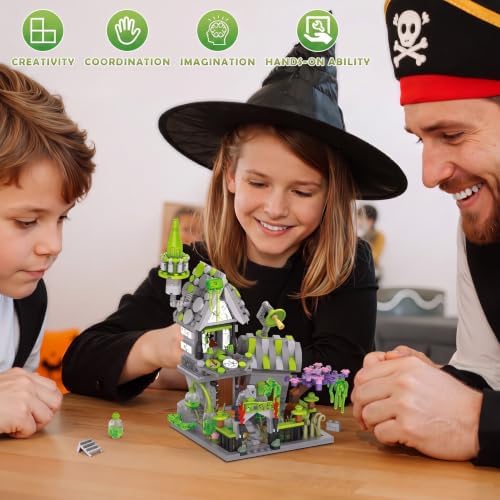 Frankenstein Lab Building Set, 758 Pcs Mini Halloween Building Toy