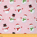 JEJELOIU Snowflake Fabric by The Yard Kawaii Xmas Snowman Upholstery Fabric Merry Christmas Waterproof Indoor Outdoor Decor for DIY Sewing Craft Projects 2 Yards