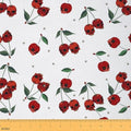 Feelyou Halloween Theme Soft Flannel Fabric by The Yard 10 Yards Kids Skull Pattern Upholstery Fabric for Boys Girls Pink Red Cherry-Shaped Skull Bones Print for Home DIY Projects, Indoor Decor