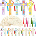 200 Pcs Christian Wood Bookmarks to Color Bulk, Color Your Own with Tassels