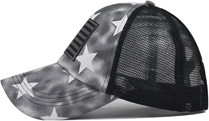 Criss Cross Hat Washed Distressed Baseball Cap Ponytail Hat High Messy Bun Ponycap for Women