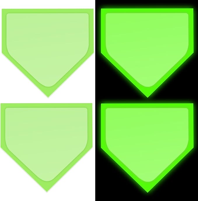 Glow-in-the-Dark Baseball Rubber Bases - 2/3/4 Piece Home Plates for Pitcher's Daily Strength and Agility Training, Backyard Practice, Adult for Softball Kickball Baseball Play and Playground Practice