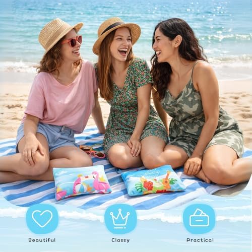 Eccliy 20 Pcs Summer Makeup Bag for Women Hawaii Canvas