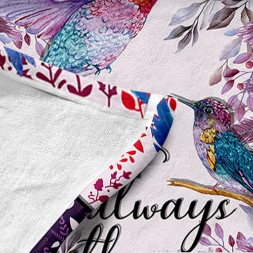 I Am Always with You Hummingbird Blankets Soft Warm Fleece Hummingbird Throw Blankets for Kids and Adults Hummingbird Gifts for Women and Girls