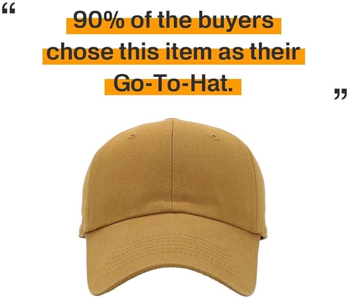 KBETHOS Classic Unisex Cotton Adjustable Low Crown Baseball Cap – Plain Dad Hat