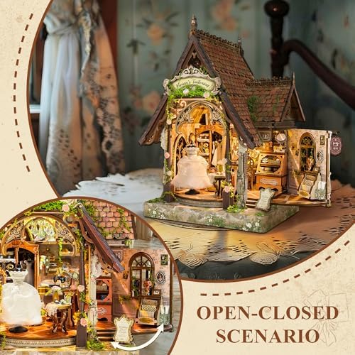 Book Nook Dream Dress Studio Miniature House Kit with LED Lights