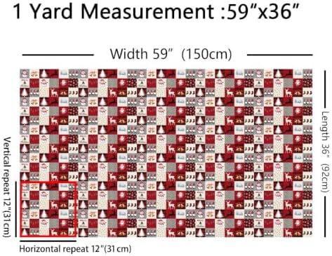 Cartoon Snowman Upholstery Fabric for Chairs | Red Buffalo Plaid Christmas Decorations Santa Claus Outdoor Fabric by The Yard 181"x63", Christmas Gnome Xmas Snowflake Elk Deer Waterproof Fabric