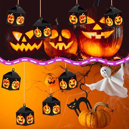 Simgoing 12 Sets Halloween Jack-O-Lantern Crafts Tissue Paper Crafts Kits