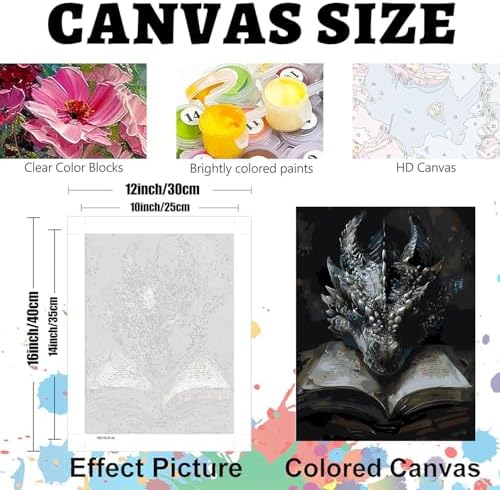 GOUOYANA Paint By Numbers Kit for Adults-Dragon Book Acrylic Paint Canvas