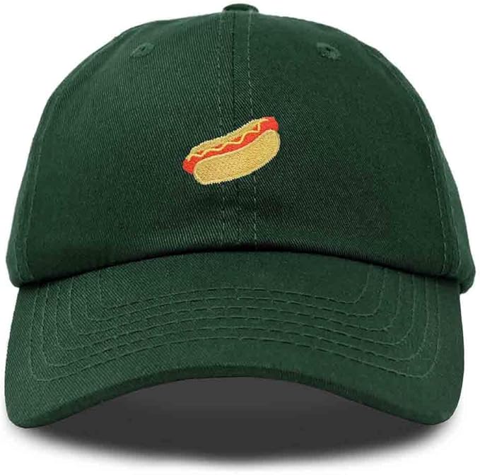 DALIX Hot Dog Hat Embroidered Mens Womens Baseball Cap