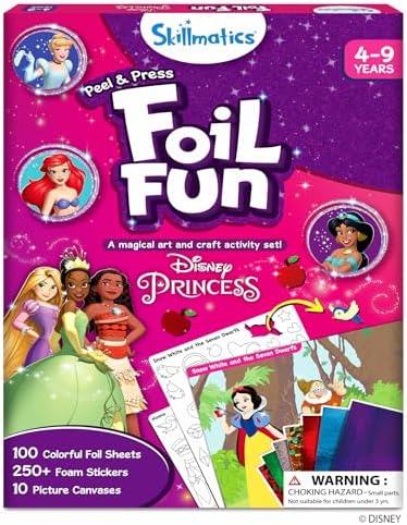 Skillmatics Foil Fun Disney Princess, Foil Art & Craft Kit, Gift for Kids