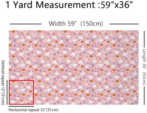 Halloween Funny Ghosts Fabric by The Yard 2 Yards Kids Adults